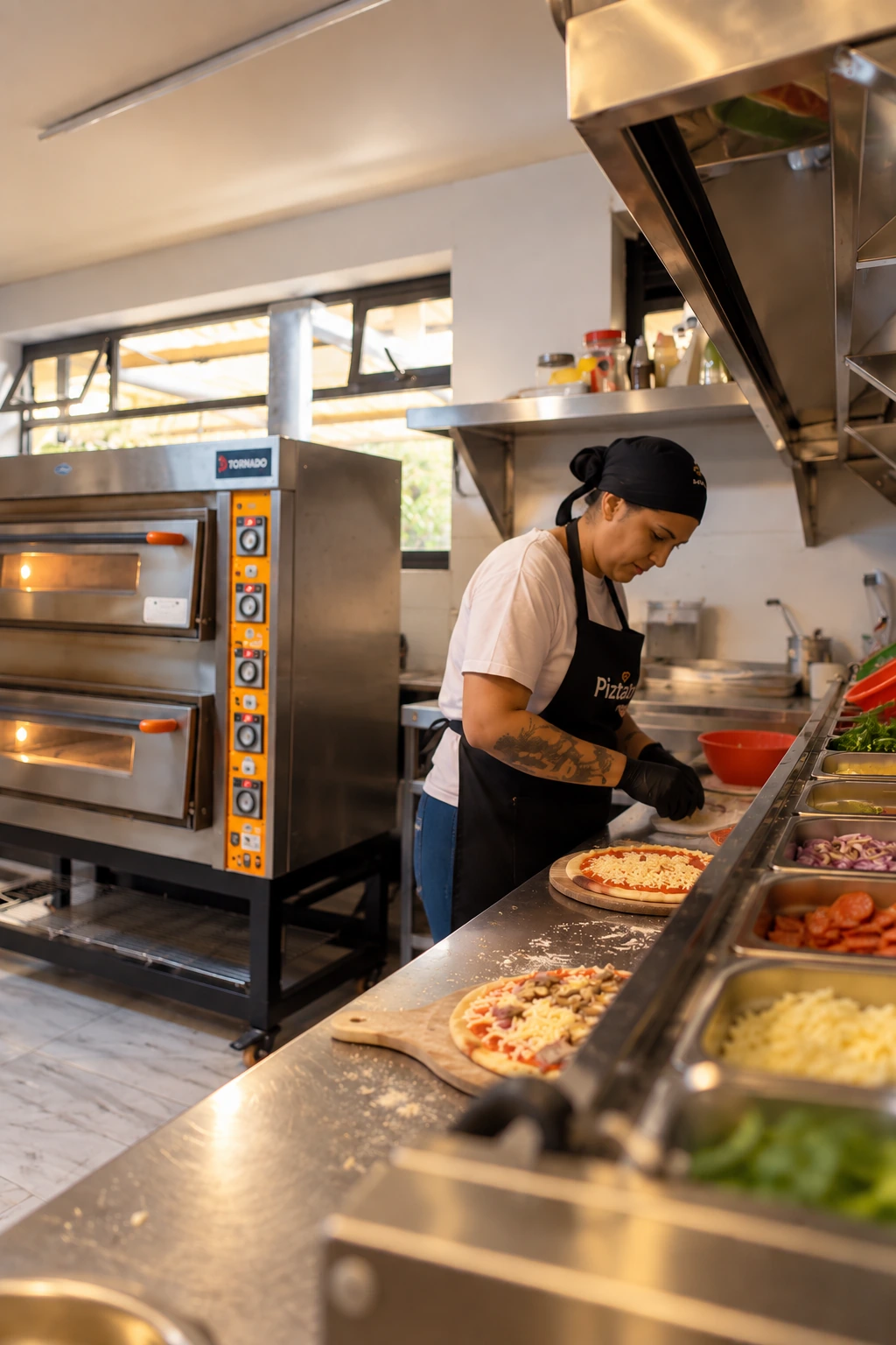 Preparación de una pizza Piztato