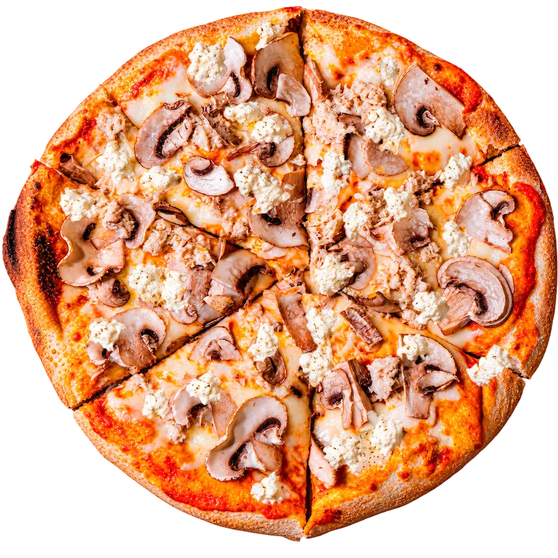 Pizza Ricotta y champiñones